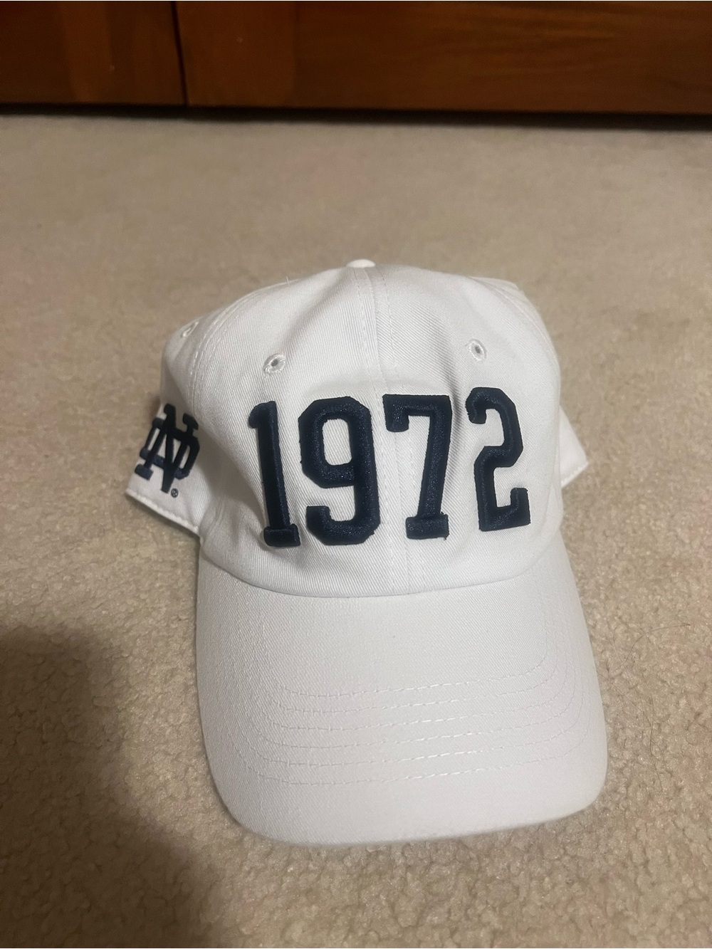 Notre Dame White '1972' Embroidered Baseball Cap